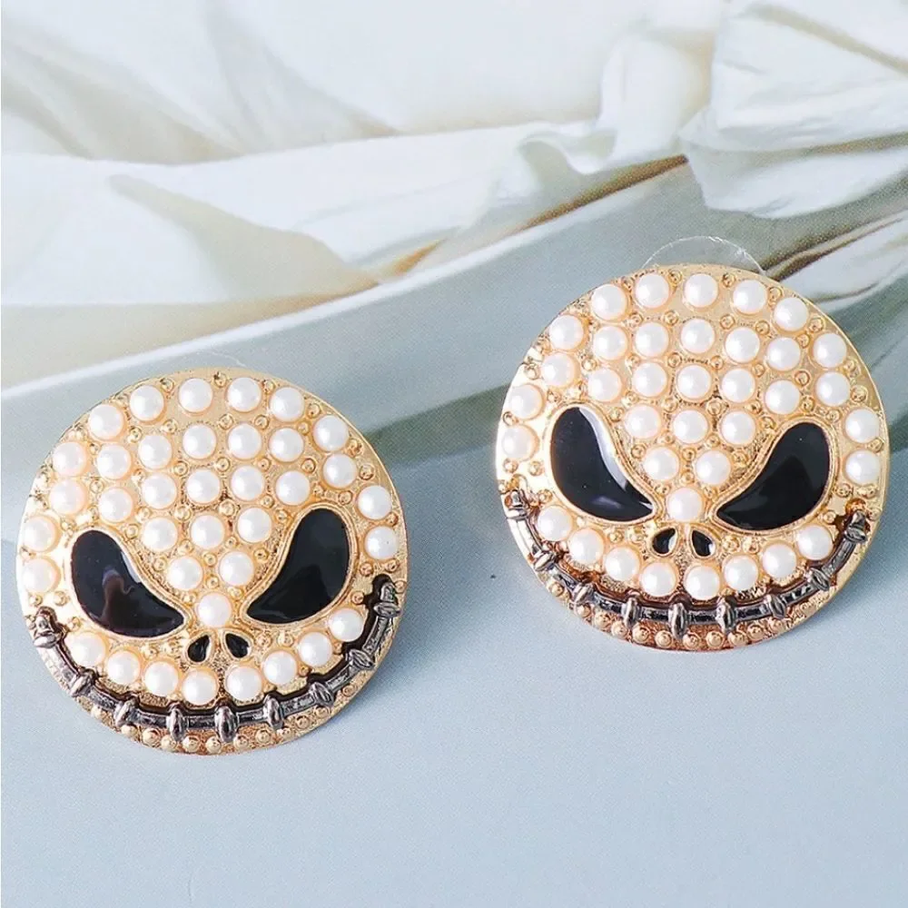 JACK SKELLINGTON PEARL HALLOWEEN EARRINGS